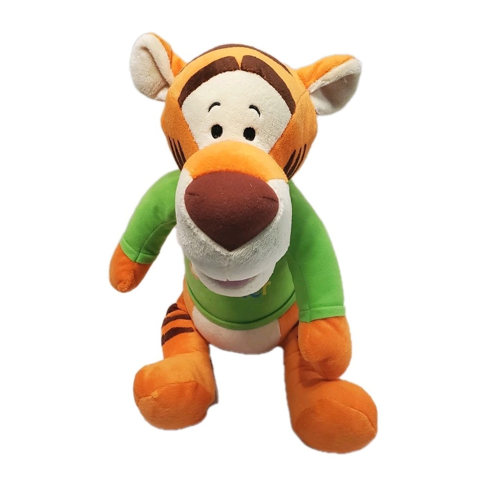 Disney Tigger Plush Happy Easter Green Shirt Winnie The Pooh Stuffed Animal 15"